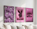 Close-up of a Pink Hypebeast 3D wall art piece, capturing contemporary street style in vibrant colors.