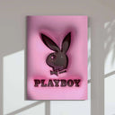 Hypebeast decor showcasing a bold pink background with the iconic Playboy logo and black accents.