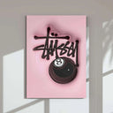 A vibrant pink wall art featuring stars in various shades, designed for modern decor aesthetics.