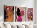 HAUS OF PRINTS Pink Printable Black Art Set of 3 - BLACK ART featuring Pink Printable Black Art design elements