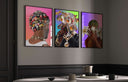 Close-up of the vibrant digital art piece featuring floral motifs, emphasizing elegance and artistry.
