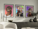 Focused image of a Black man with flowers, offering a serene aesthetic with a modern touch.