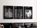 Hip-hop inspired art set featuring bold graphics of legendary rap albums, ideal for music lovers.