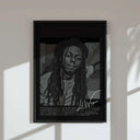 Artistic representation of hip-hop culture in a bold wall art set, perfect for music enthusiasts.