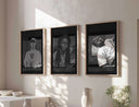 Dynamic wall art set depicting hip-hop legends, suitable for living room or studio decor.