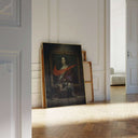 Digital wall art of Renaissance Goya-inspired fashion with striking design elements and color palette.