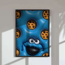Trendy Hypebeast 3D poster showcasing a cartoon bear design with hearts on a beige background.