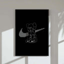 Set of 3 Black and White Hypebeast Posters featuring striking KAWS designs, great for modern fashion enthusiasts.