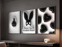 Set of 3 Hypebeast Black and White Posters showcasing unique artwork for fashionable interior aesthetics.