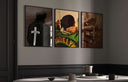Set of 3 Printable Black Man Wall Art arrayed together, emphasizing their cultural significance and aesthetic appeal.