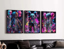 Artistic representation of the complete Set of 3 HYPEBEAST KAWS Teen Room Gaming Posters emphasizing gaming culture.