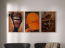 Set of Black Men Wall Art showcasing a plant with the phrase "Mental Health Matters" on a sweatshirt.