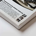 Close-up of Travis Scott x Air Jordan 1 High OG sneaker art print with detailed text and images, premium digital wall art by Haus of Prints.