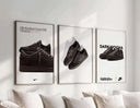 Sneaker Poster Set of 3 Digital Downloads featuring Air Jordan Travis Scott designs in black framed digital wall art for living room — Haus of Prints
