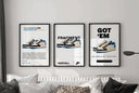 Graphic design of sneaker silhouette with bold colors, part of the Sneaker Printable Wall Art Set.