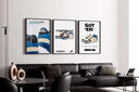 Sneakerhead Printable Poster Set of 3 featuring sneaker art digital wall art in a modern living room by Haus of Prints.
