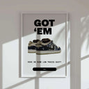 Another poster of sneakers in the Streetwear Printable Poster Set displayed artistically.