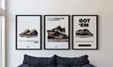 Design highlighting urban style sneakers from the Streetwear Printable Poster Set.