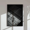 Moody black and white tennis digital art print framed in modern living room wall art decor, instant download — Tennis Poster Set of 3 Haus of Prints.