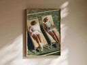 Tennis Wall Art Set of 3 featuring elegant imagery of players lounging and playing tennis, perfect for stylish decor.
