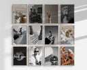 Vintage Fashion Poster Set of 12 by Haus of Prints, featuring elegant designs in a chic gallery layout.