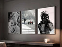 Vintage Formula 1 Wall Art Set featuring race cars in action, adding an adrenaline rush to any decor.
