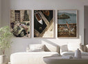 Scenic view of a woman reading by a waterfront, showcasing luxury and relaxation in art form.
