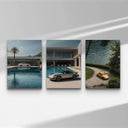Vintage Porsche 911 Wall Art Set of 3 featuring elegant automotive art by Haus of Prints, showcasing classic design and vibrant colors.