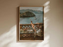 Vintage Trendy Gallery Wall Art Set of 3 featuring scenic coastal digital wall art framed in a cozy modern living room — Haus of Prints