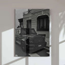 Monochrome Vogue-Inspired Fashion Wall Art Set of 6 featuring a luxury car in an urban setting, framed digital wall art by Haus of Prints.