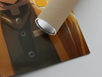 Matte paper-texture close-up of the Anime blond-haired young man portrait print
