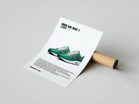 Rolled Air Max 1 Limeade Powerwall poster showing release date and bold green text