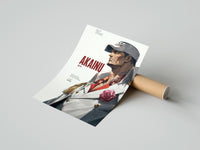 Rolled Marine admiral in profile poster beside its crush-resistant kraft shipping tube