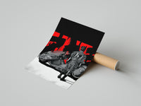 Akira Kaneda Power Bike poster print laid beside its crush-resistant shipping tube
