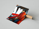 Red Akira Kaneda Jacket poster print laid beside its crush-resistant shipping tube