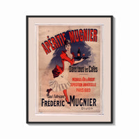Framed woman serving aperitif on tray print shown as a bold statement piece on a clean gallery wall