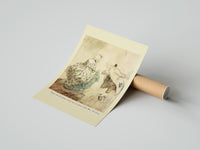Rolled Elderly couple dancing in vintage attire poster beside its crush-resistant kraft shipping tube