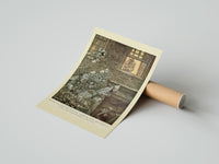 Rolled Ghostly phantoms floating outside window poster beside its crush-resistant kraft shipping tube