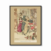 Framed Woman with children playing indoors print shown as a bold statement piece on a clean gallery wall