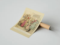 Rolled Old man and children with gifts poster beside its crush-resistant kraft shipping tube
