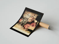 Rolled Ghost of Marley visiting Scrooge poster beside its crush-resistant kraft shipping tube