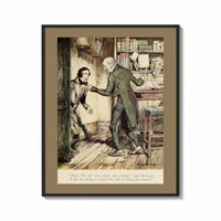 Framed Two Victorian men confronting each other print shown as a bold statement piece on a clean gallery wall