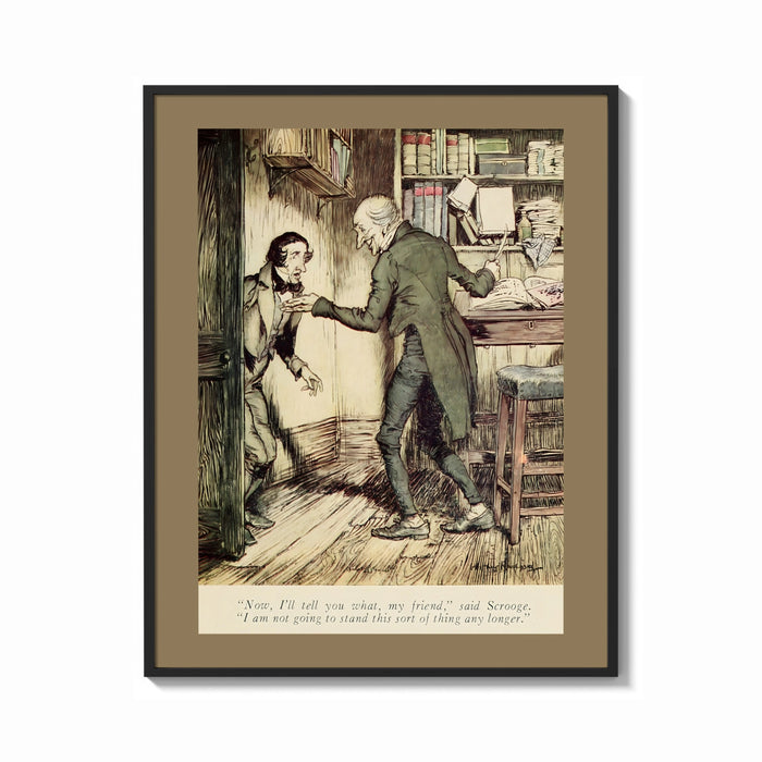Framed Two Victorian men confronting each other print shown as a bold statement piece on a clean gallery wall