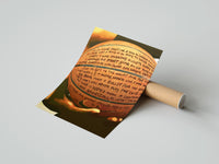 Gently curled Basketball Covered in Handwriting print beside its protective shipping tube