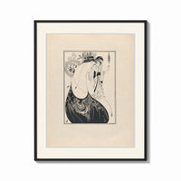 Framed Two elegant women in flowing gowns print shown as a bold statement piece on a clean gallery wall