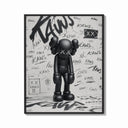 Framed KAWS Companion figure standing print shown as a bold statement piece on a clean gallery wall