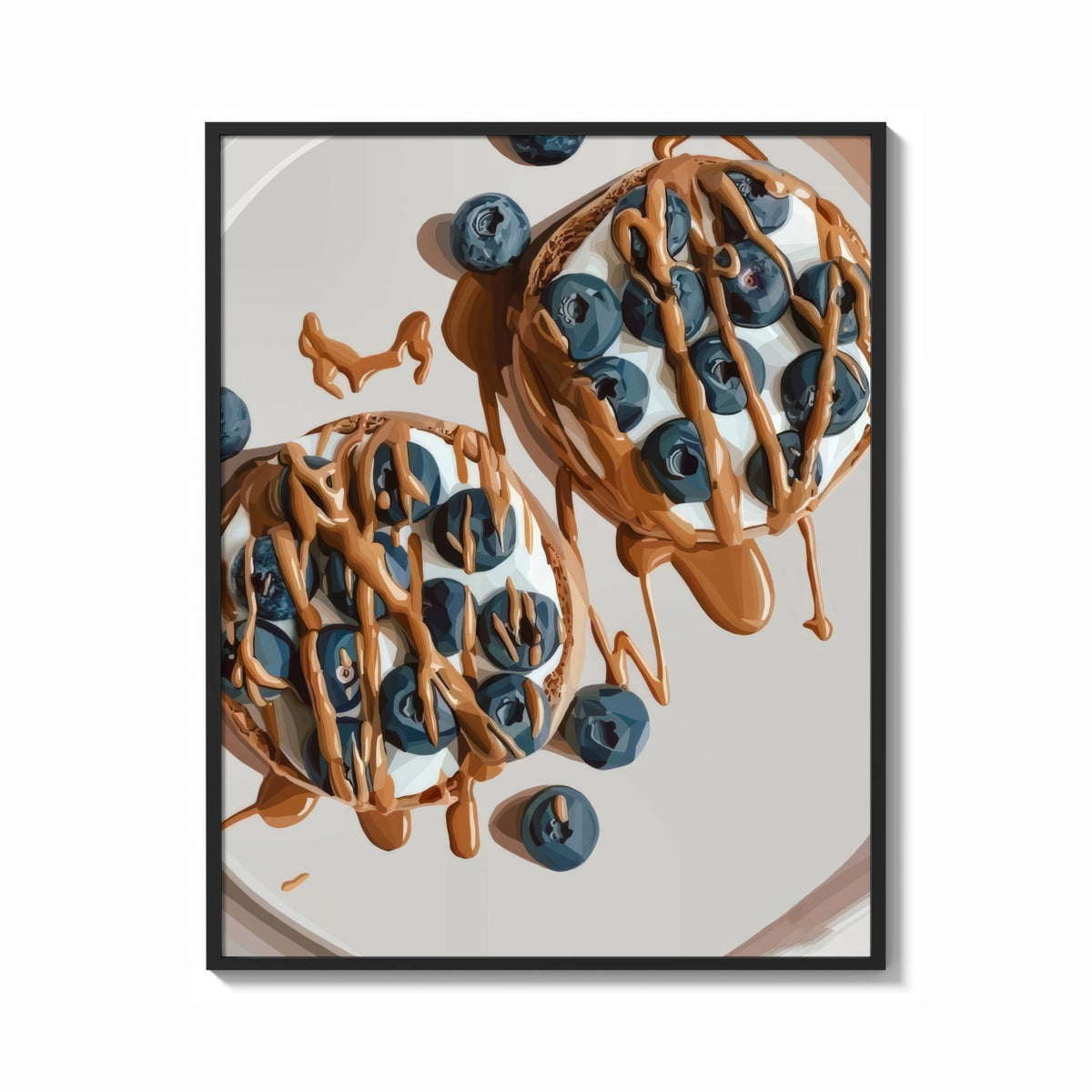 Blueberry Pancakes with Chocolate – premium 230gsm matte giclée poster, gallery wall art print