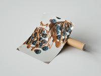 Framed Blueberry Pancakes with Chocolate print shown as a bold statement piece on a clean gallery wall
