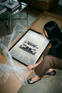BMW M3 GT Race framed print hand-wrapped and packed for safe shipping