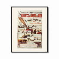 Framed Breton fishing boat and coastal scenes print shown as a bold statement piece on a clean gallery wall